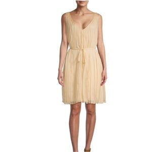 NWT Rebecca Taylor Pleated Romper Dress in Dune Size 2